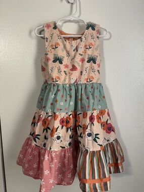 Matilda Jane Tiered Floral & Butterfly Dress - Pink, Green & Orange
